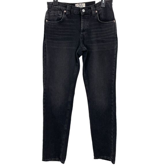 NWT We The Free Jeans Size 26 Free People‎ Black Curvy Siren Low Rise Straight - Picture 3 of 9